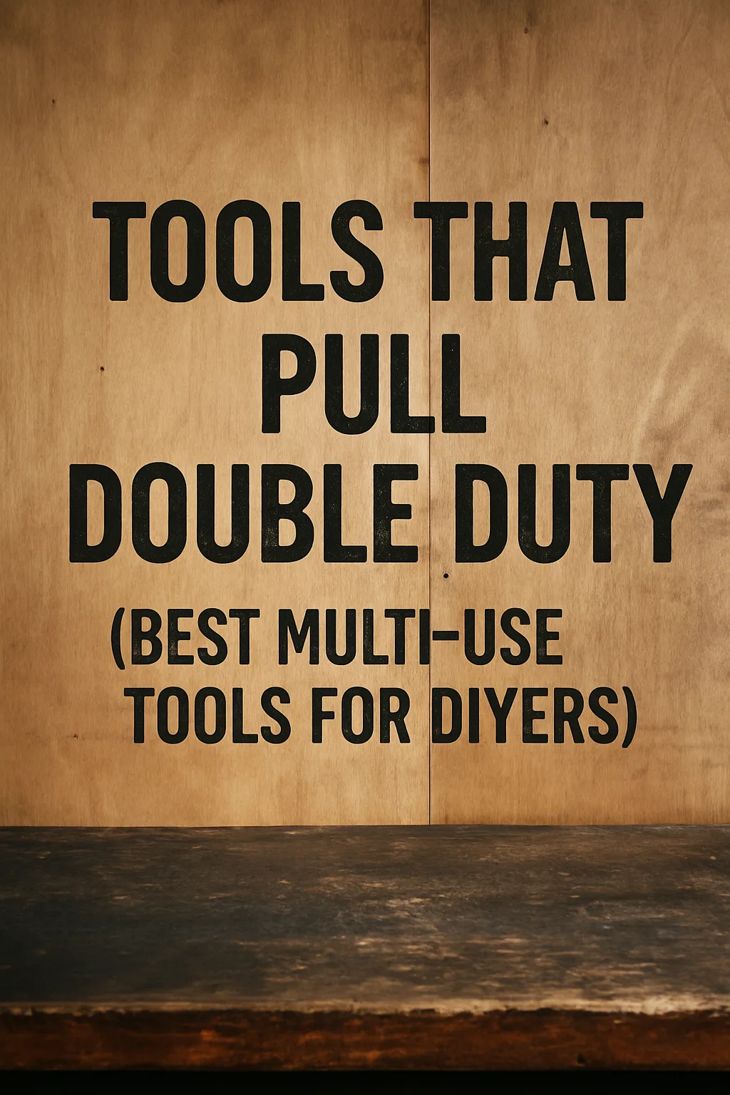 Best multi use tools for DIY projects - text on plywood workshop background