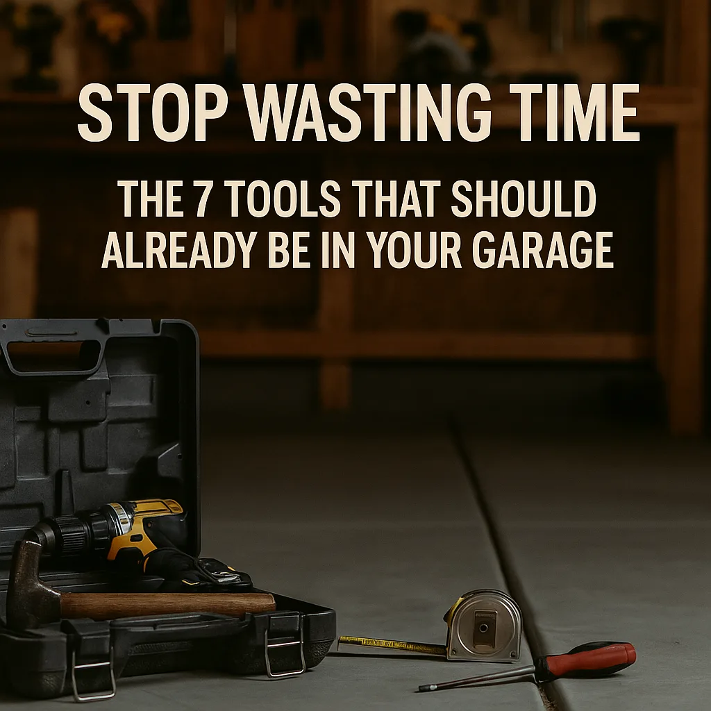 Garage wall setup with home tools and lighting, symbolizing DIY readiness