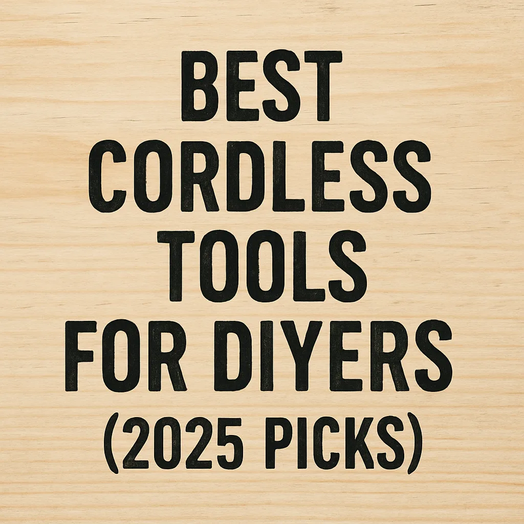 Best cordless tools for DIYers in 2025 - wood background graphic