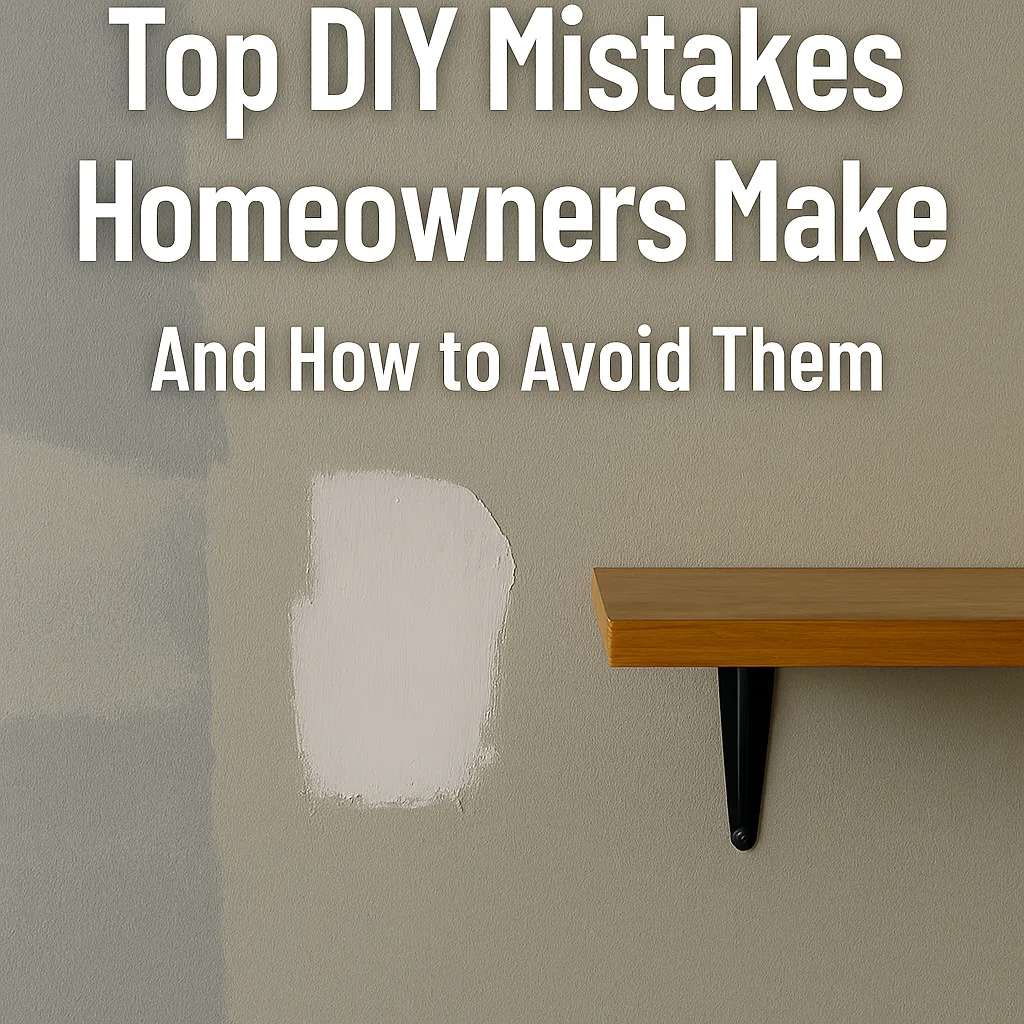 DIY mistakes homeowners make — paint fails, drywall patching, crooked shelf installs
