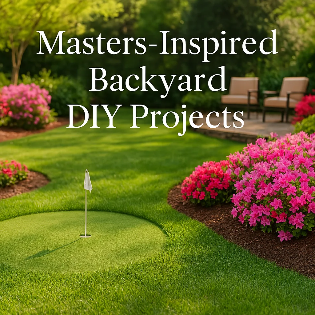 Backyard design inspired by The Masters, featuring Augusta-style landscaping tools and projects for a Masters inspired backyard.