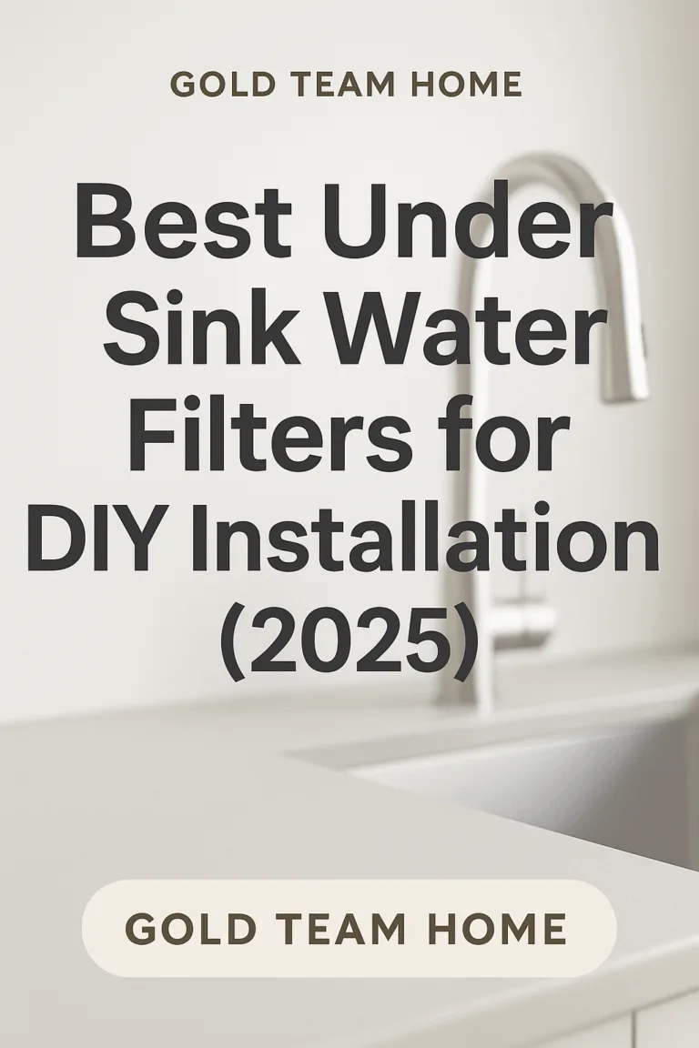 Digital graphic for a Gold Team Home blog post titled “Which Waterdrop System Is Right for Your Home?”, designed in a clean, modern layout with neutral tones and a focus on water filtration themes — no product photos or tools shown.
