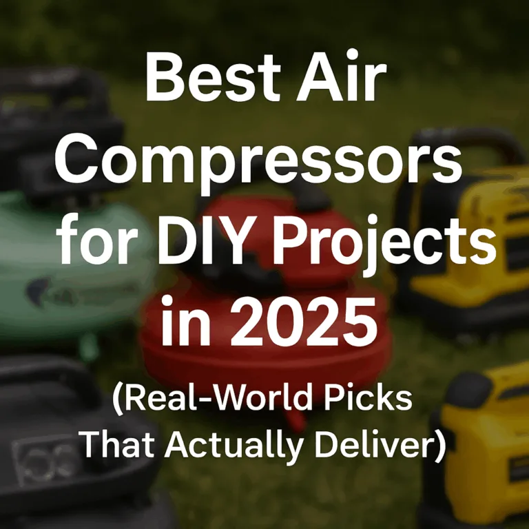 Best air compressors for DIY projects 2025 — Metabo HPT The Tank, Ryobi cordless, and California Air Tools models shown.