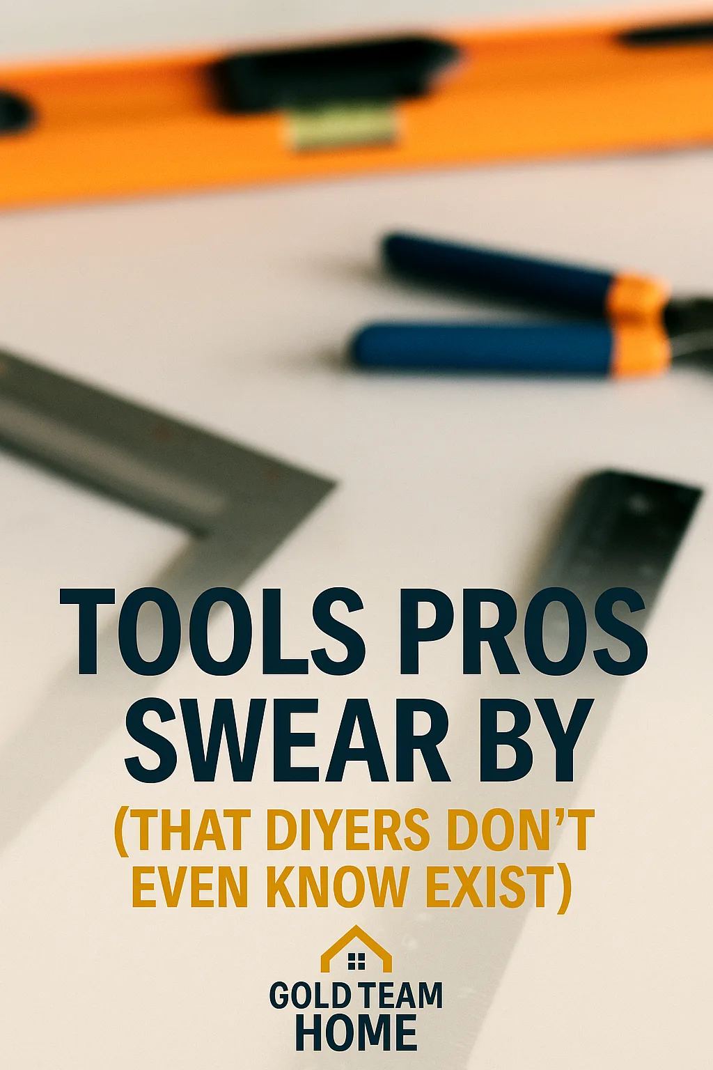 Nine lesser-known tools used by professionals, including an oscillating tool, laser level, right-angle drill, and more, shown on a dark background.