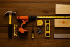 DIY beginner tools laid out on a clean surface — perfect visual for a guide on DIY skills every beginner should know.