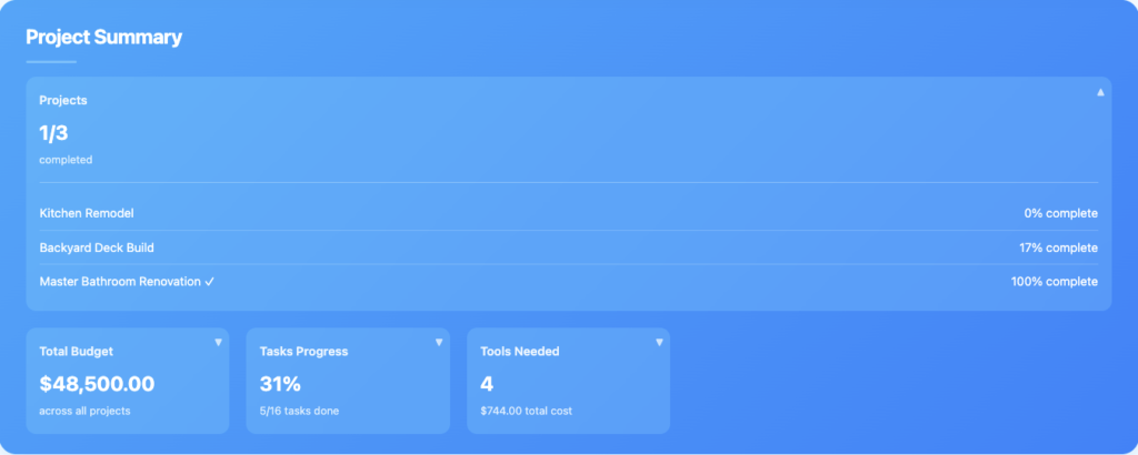 Track tool costs and shopping comparisons with Gold Team Home